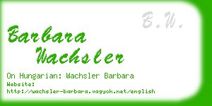 barbara wachsler business card